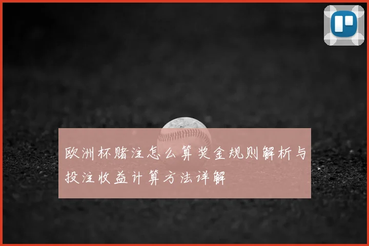 欧洲杯赌注怎么算奖金规则解析与投注收益计算方法详解
